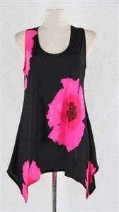 Jostar two point tank top big flower polyester/spandex