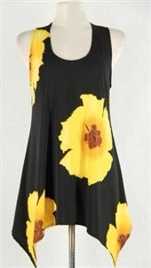 Jostar two point tank top big flower polyester/spandex
