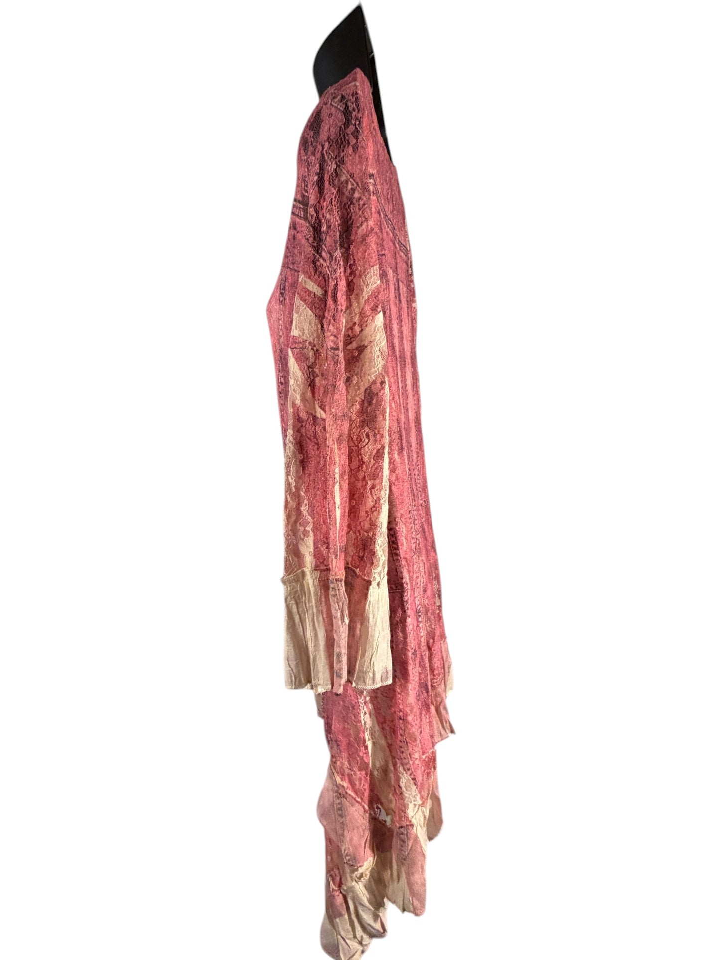 Origami, pink lace, BoHo tunic dress size small
