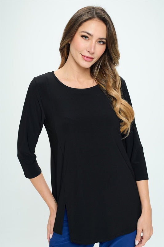 Jostar USA HIT Round Neck 3/4 Sleeve Slit Top3079HT-QRS1