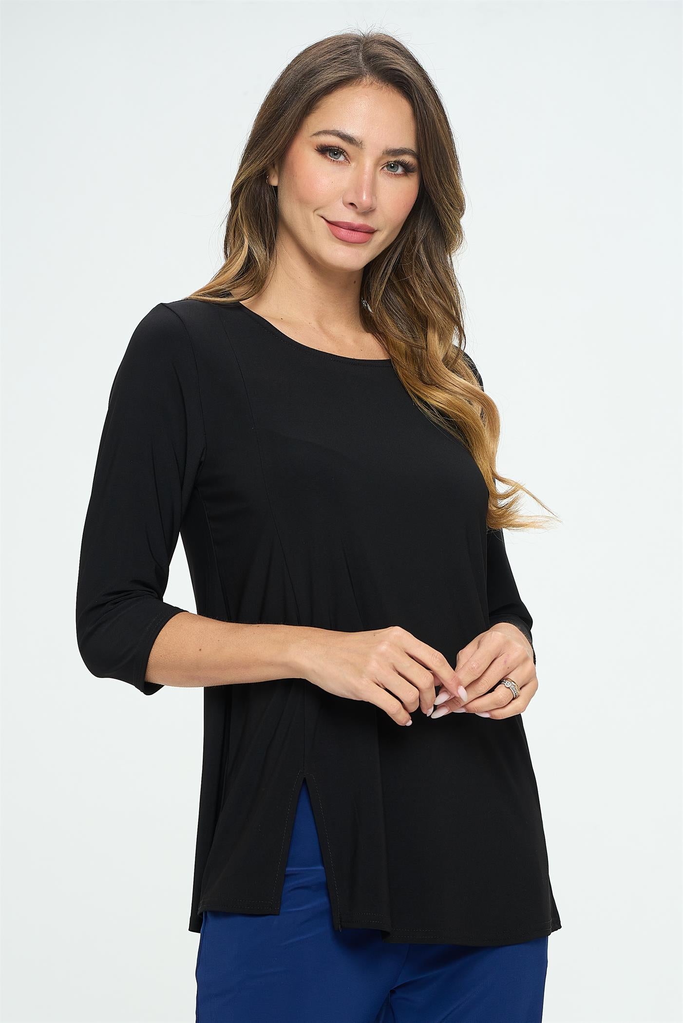 Jostar USA HIT Round Neck 3/4 Sleeve Slit Top3079HT-QRS1