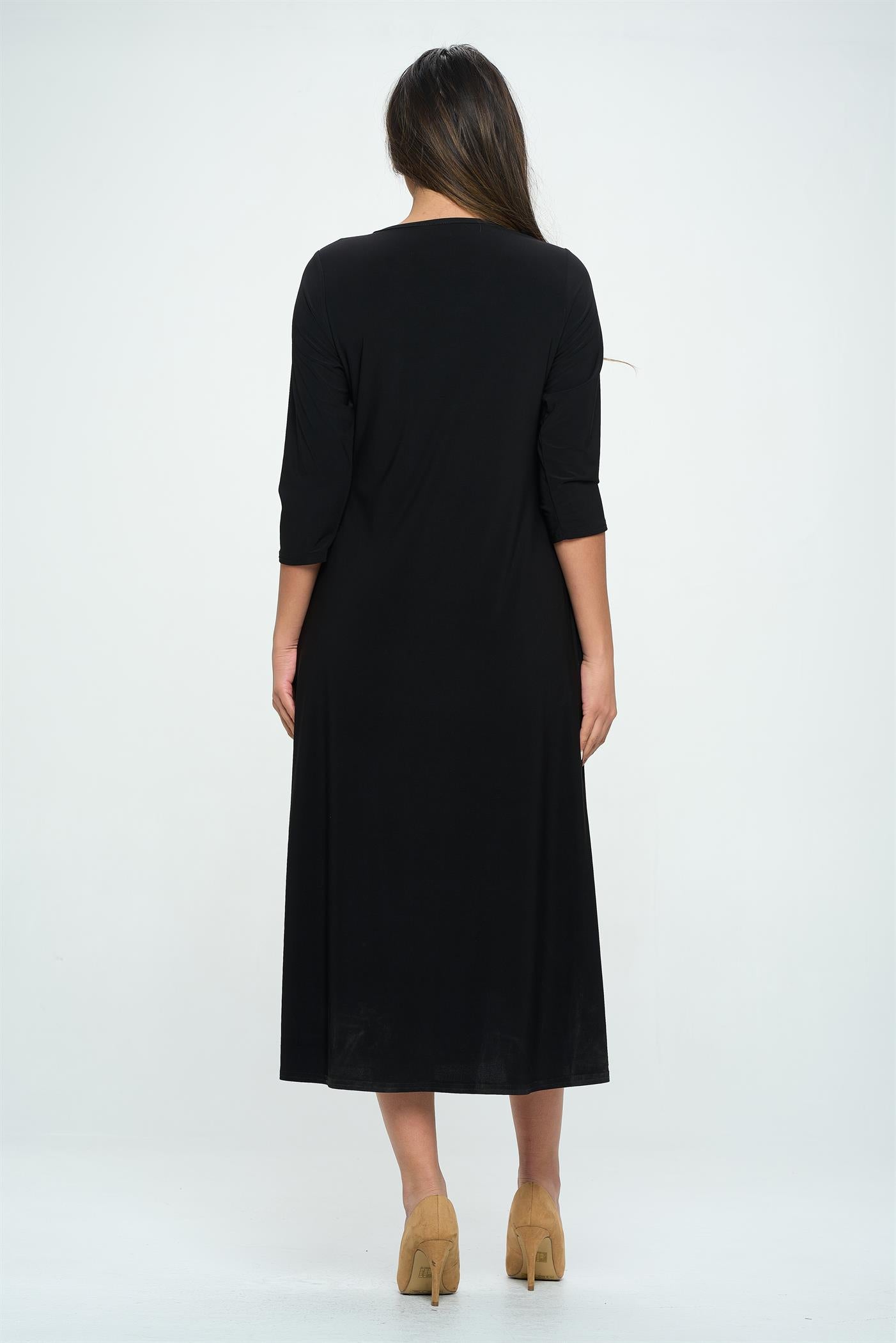 Jostar HIT V-Neck Long Dress W/Pocket (QS)