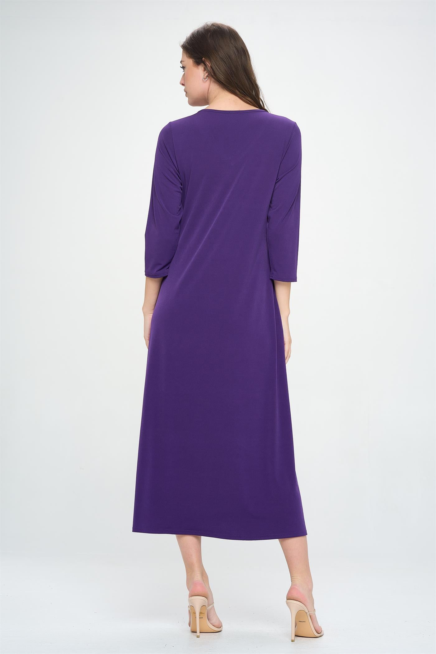 Jostar HIT V-Neck Long Dress W/Pocket (QS)