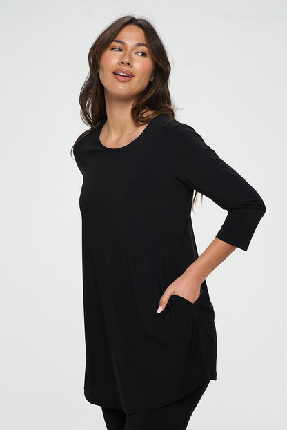 Jostar USA HIT Round Neck Tunic w/Pocket Quarter Sleeve 3086HT-QRS1-K