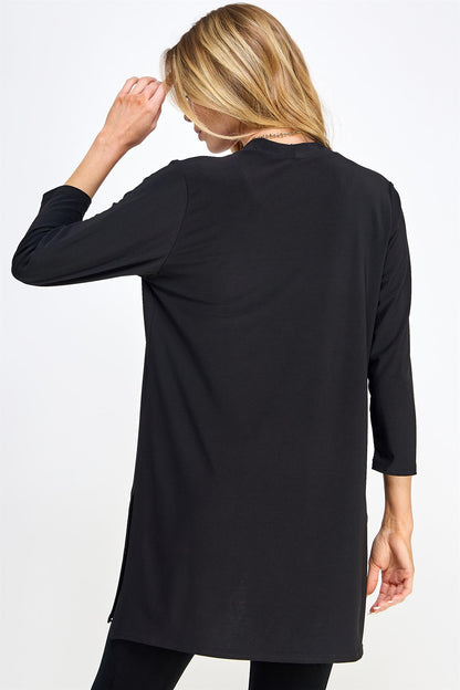 Jostar Black Quarter Sleeve Duster Cardigan