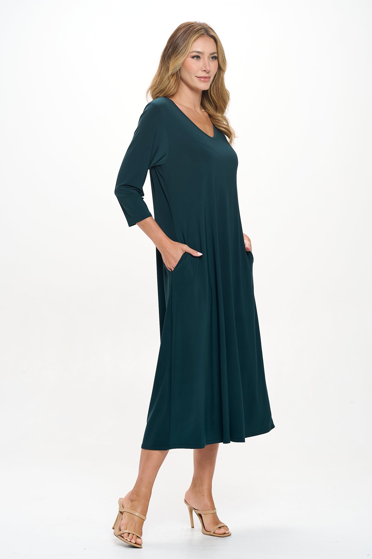 Jostar HIT V-Neck Long Dress W/Pocket (QS)