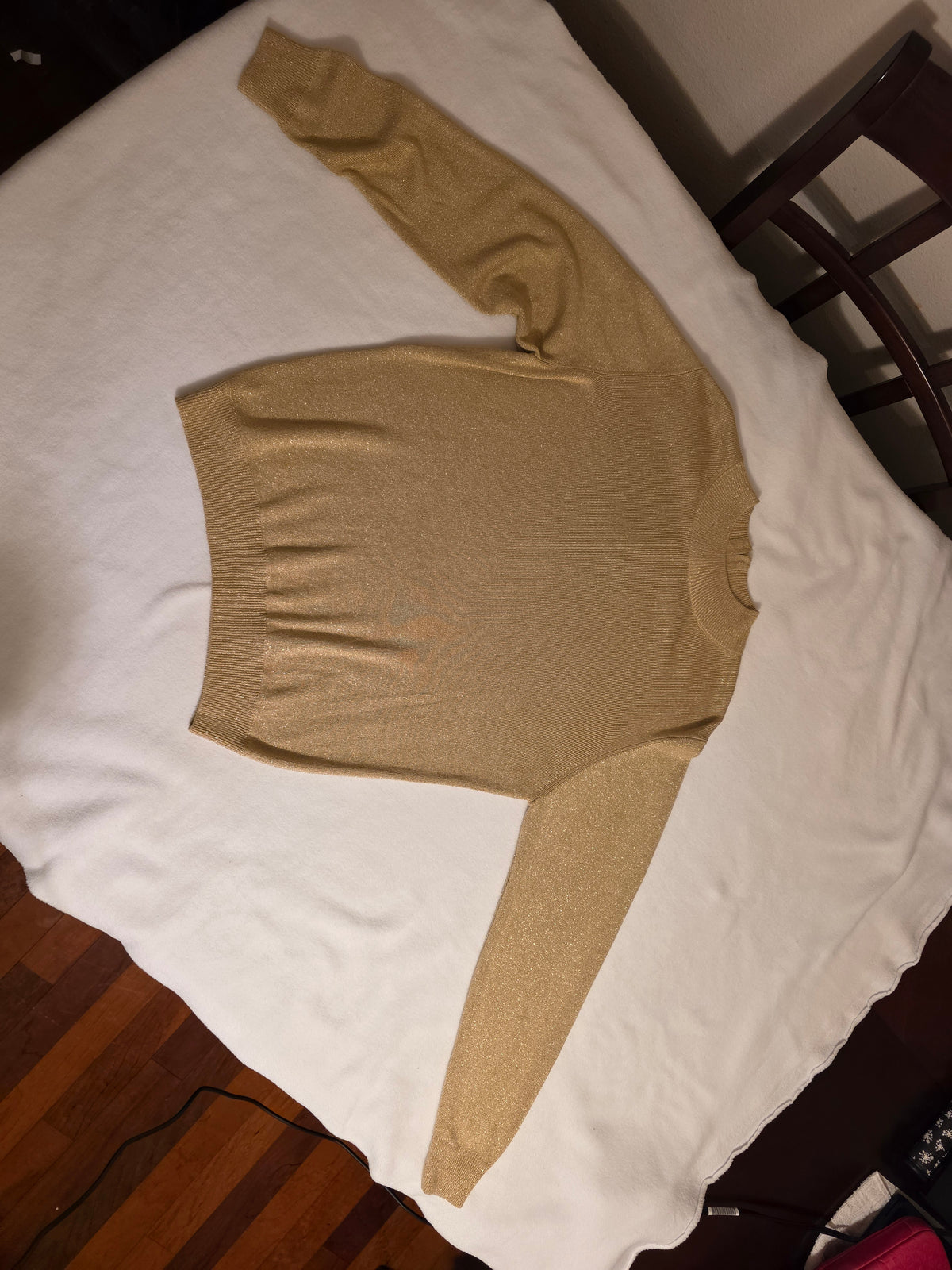 Drapers & Damons Women Metalic Long Sleeve Rounded Neck w/Zipper Size Large Sweater
