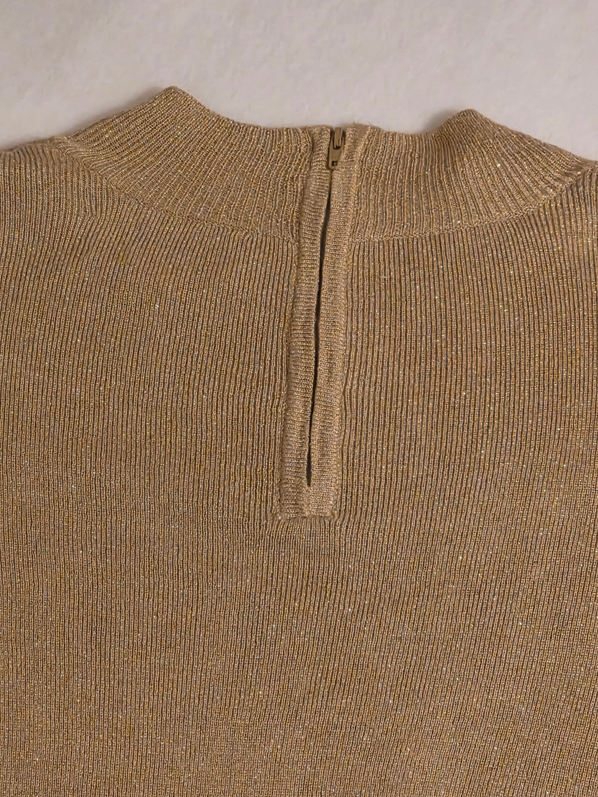 Drapers & Damons Women Metalic Long Sleeve Rounded Neck w/Zipper Size Large Sweater
