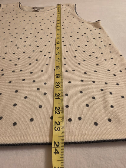 Drapers & Damon Women's 2Piece Polka Dot Sleeveless/ Longsleeve Cartigan Size Large Sweater