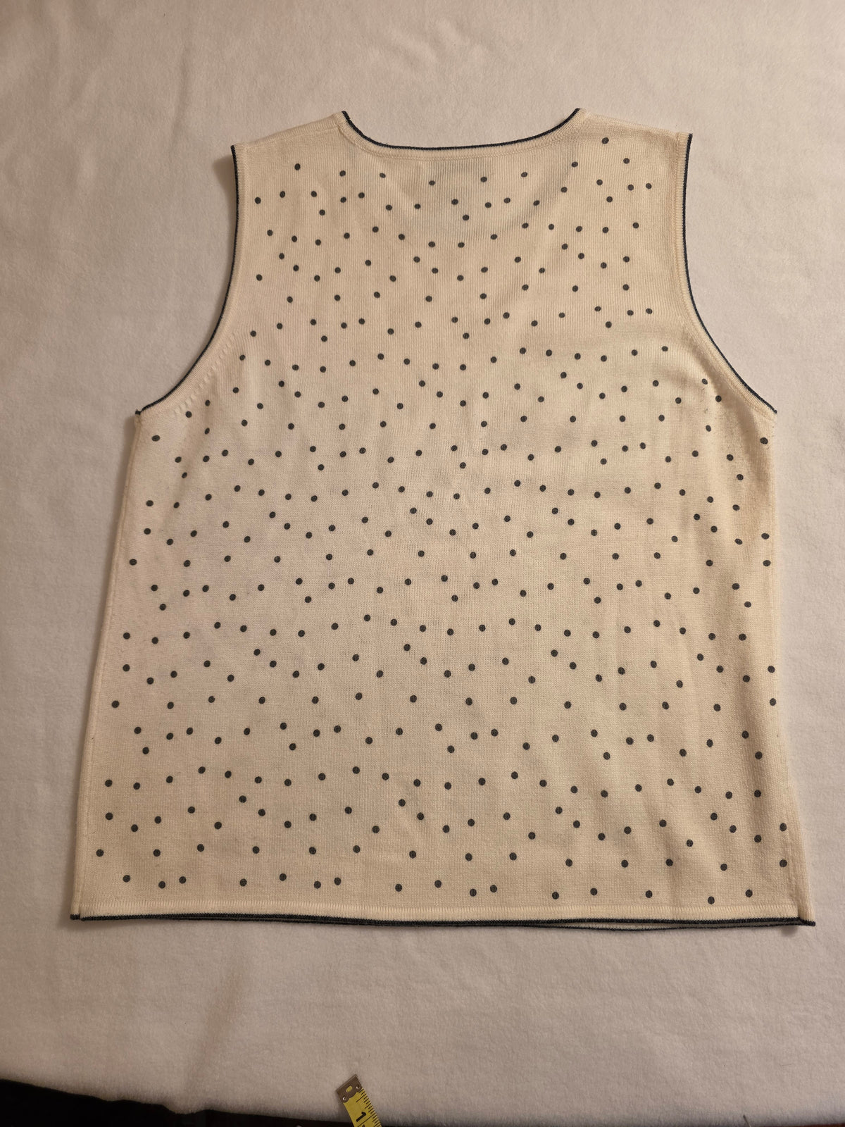 Drapers & Damon Women's 2Piece Polka Dot Sleeveless/ Longsleeve Cartigan Size Large Sweater