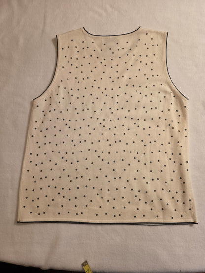 Drapers & Damon Women's 2Piece Polka Dot Sleeveless/ Longsleeve Cartigan Size Large Sweater