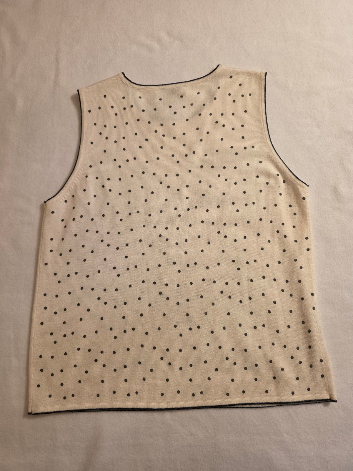 Drapers & Damon Women's 2Piece Polka Dot Sleeveless/ Longsleeve Cartigan Size Large Sweater