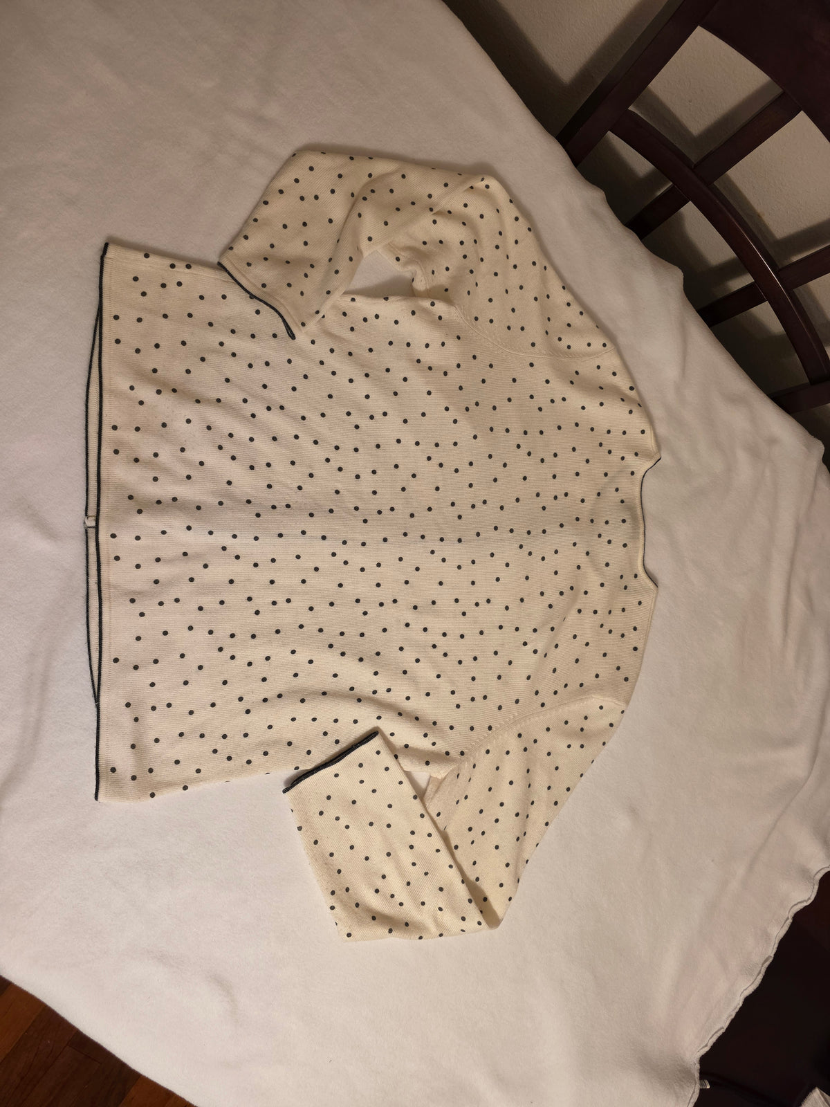 Drapers & Damon Women's 2Piece Polka Dot Sleeveless/ Longsleeve Cartigan Size Large Sweater