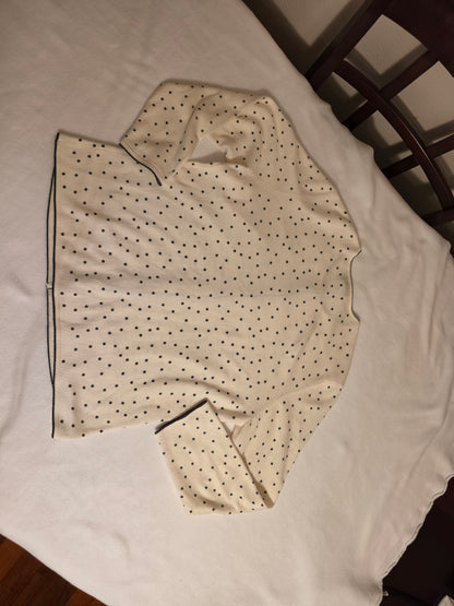 Drapers & Damon Women's 2Piece Polka Dot Sleeveless/ Longsleeve Cartigan Size Large Sweater