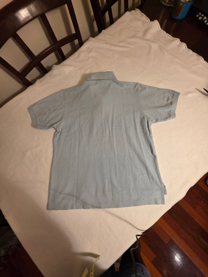 Brooks Brothers Women Sky Blue Pullover 3 Button Collared Large Polo Top