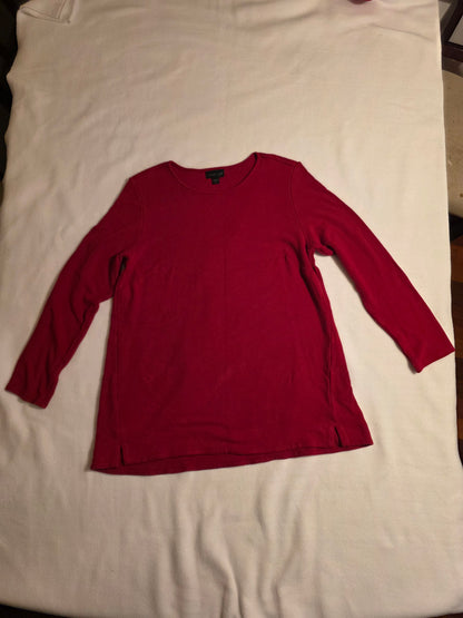 Drapers & Damons Women Round Neck Short Sleeve Pullover Cream Sz Large Sweater