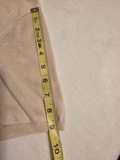 Drapers & Damons Women Round Neck Short Sleeve Pullover Cream Sz Large Sweater
