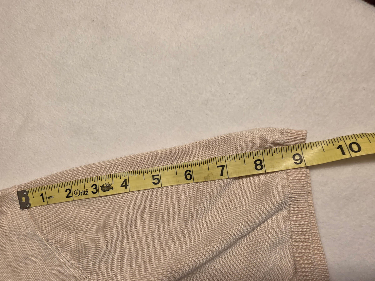 Drapers & Damons Women Round Neck Short Sleeve Pullover Cream Sz Large Sweater