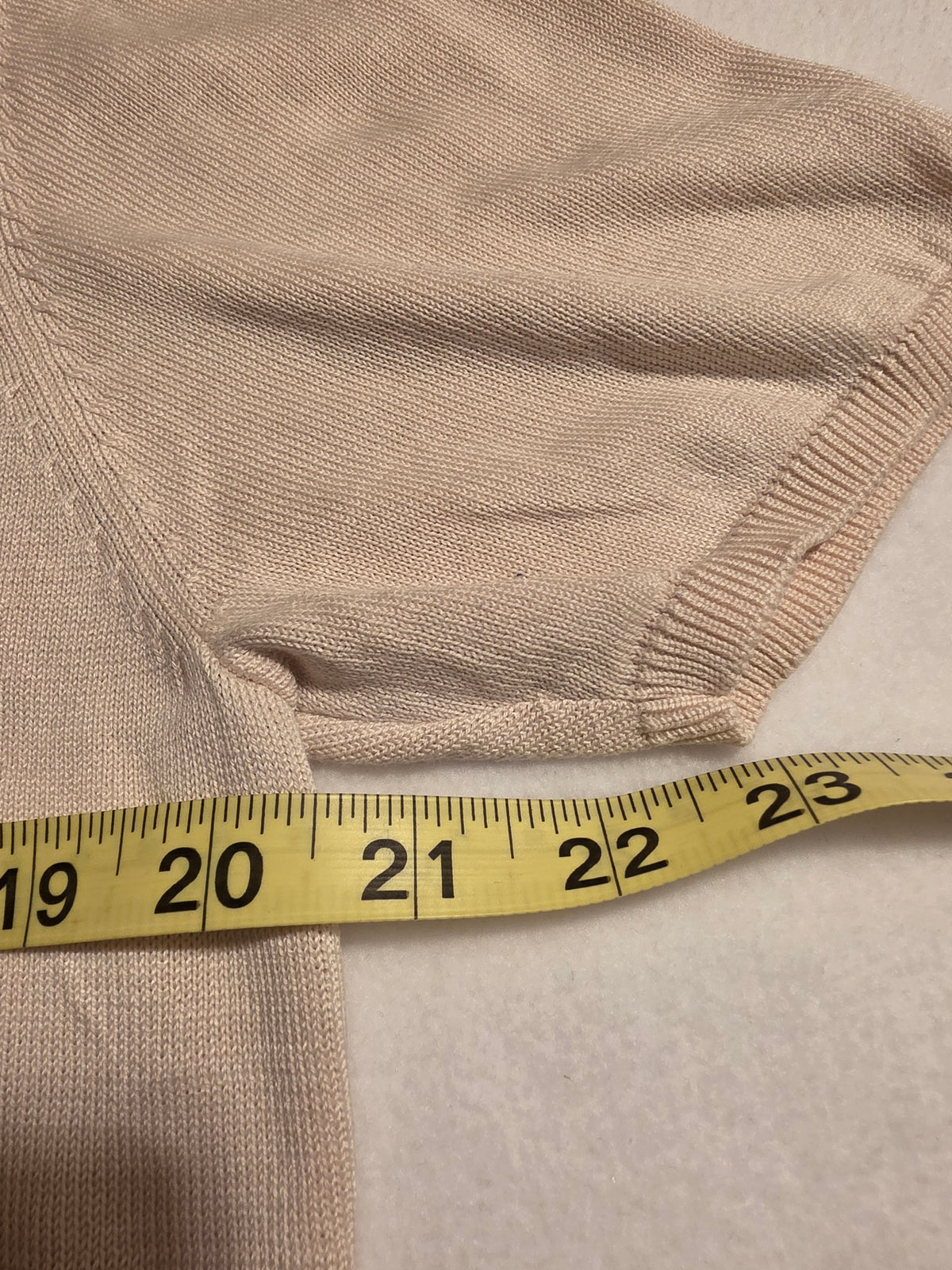 Drapers & Damons Women Round Neck Short Sleeve Pullover Cream Sz Large Sweater