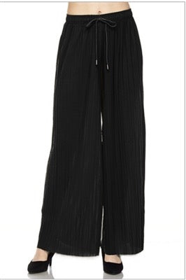 Pleated palazzo pants - black