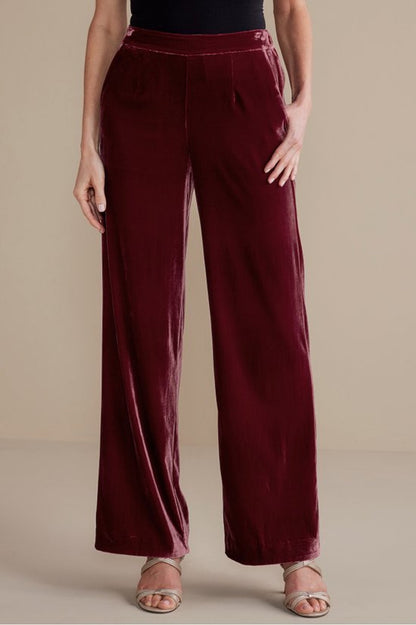 Soft Surroundings Aria Velvet Wide Leg Pants