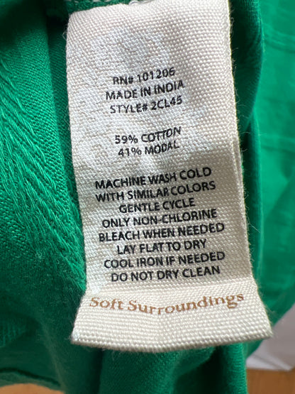 Soft surroundings jellybean, green carefree, extra small blouse.  NWT. ￼