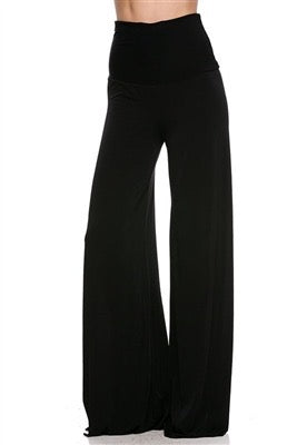 Palazzo pants - black - polyester