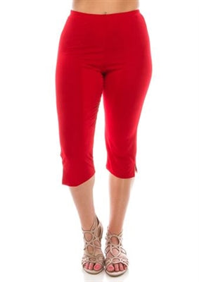 Capri pant - red - polyester/spandex