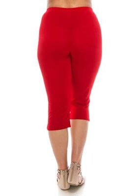 Capri pant - red - polyester/spandex