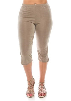 Capri pant - taupe - polyester/spandex