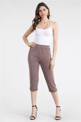 Jostar Capri pant - taupe - polyester/spandex