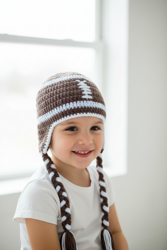 Childs Knitted Football Beanie