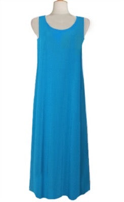 Long tank dress - turquoise - polyester/spandex