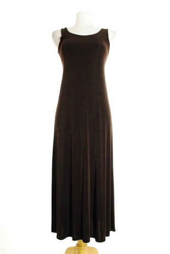 Jostar Long Tank Dress - Brown - Acetate/Spandex sz Large