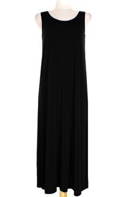 Long tank dress - black - polyester/spandex