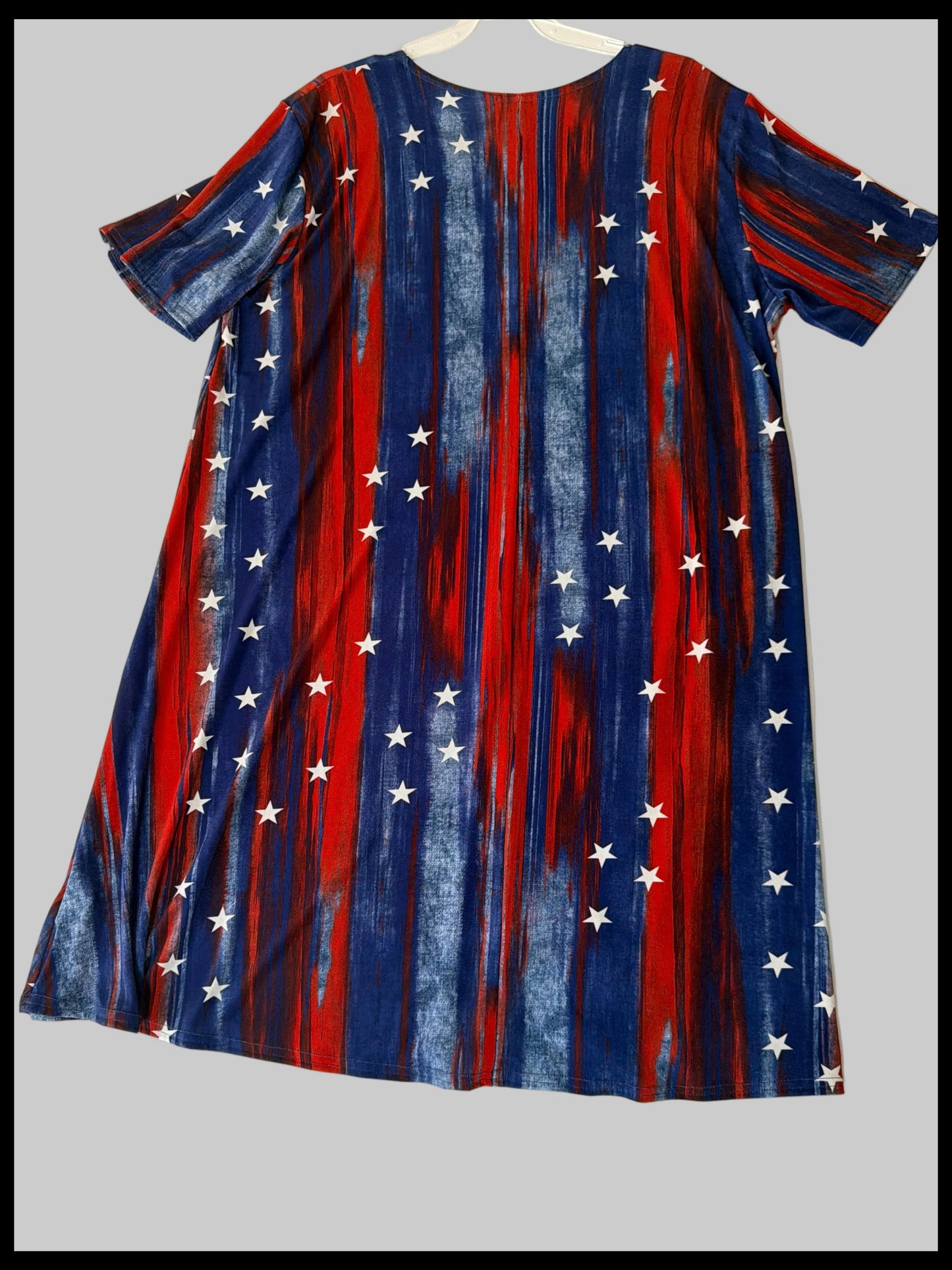 Jostar Missy Red and Blue with White Stars Women's Stretch Dress