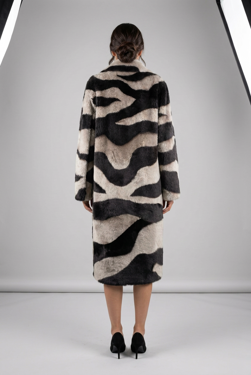 Rebecca Taylor Vegan Leather Shearling Coat
