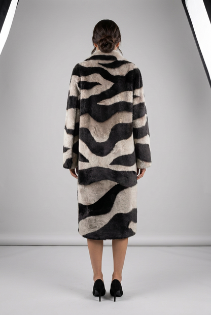Rebecca Taylor Vegan Leather Shearling Coat