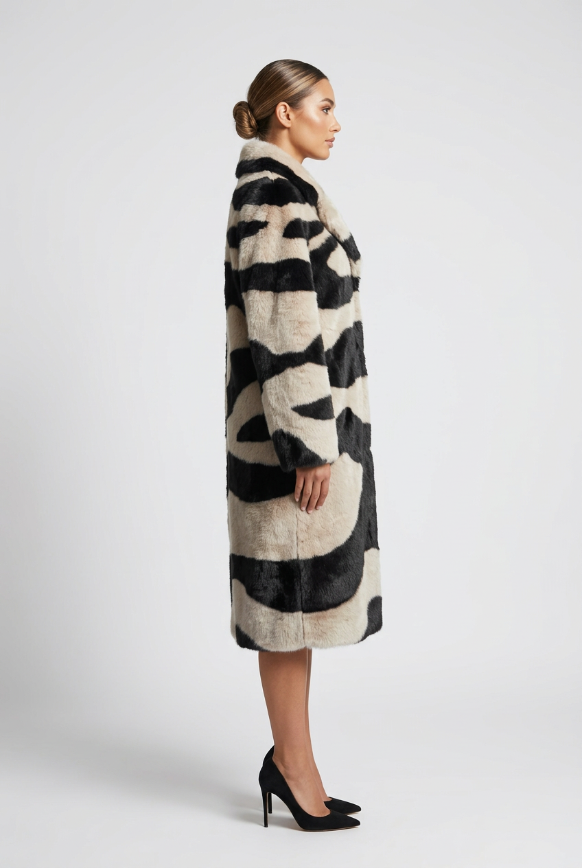 Rebecca Taylor Vegan Leather Shearling Coat