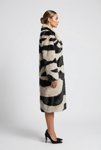 Rebecca Taylor Vegan Leather Shearling Coat