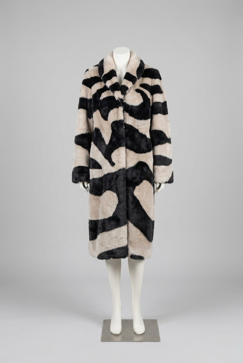 Rebecca Taylor Vegan Leather Shearling Coat
