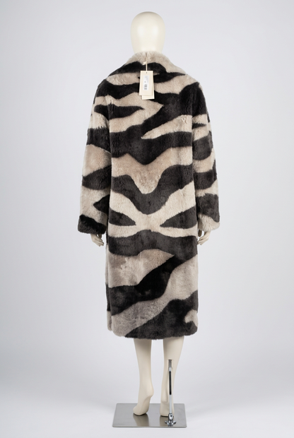 Rebecca Taylor Vegan Leather Shearling Coat