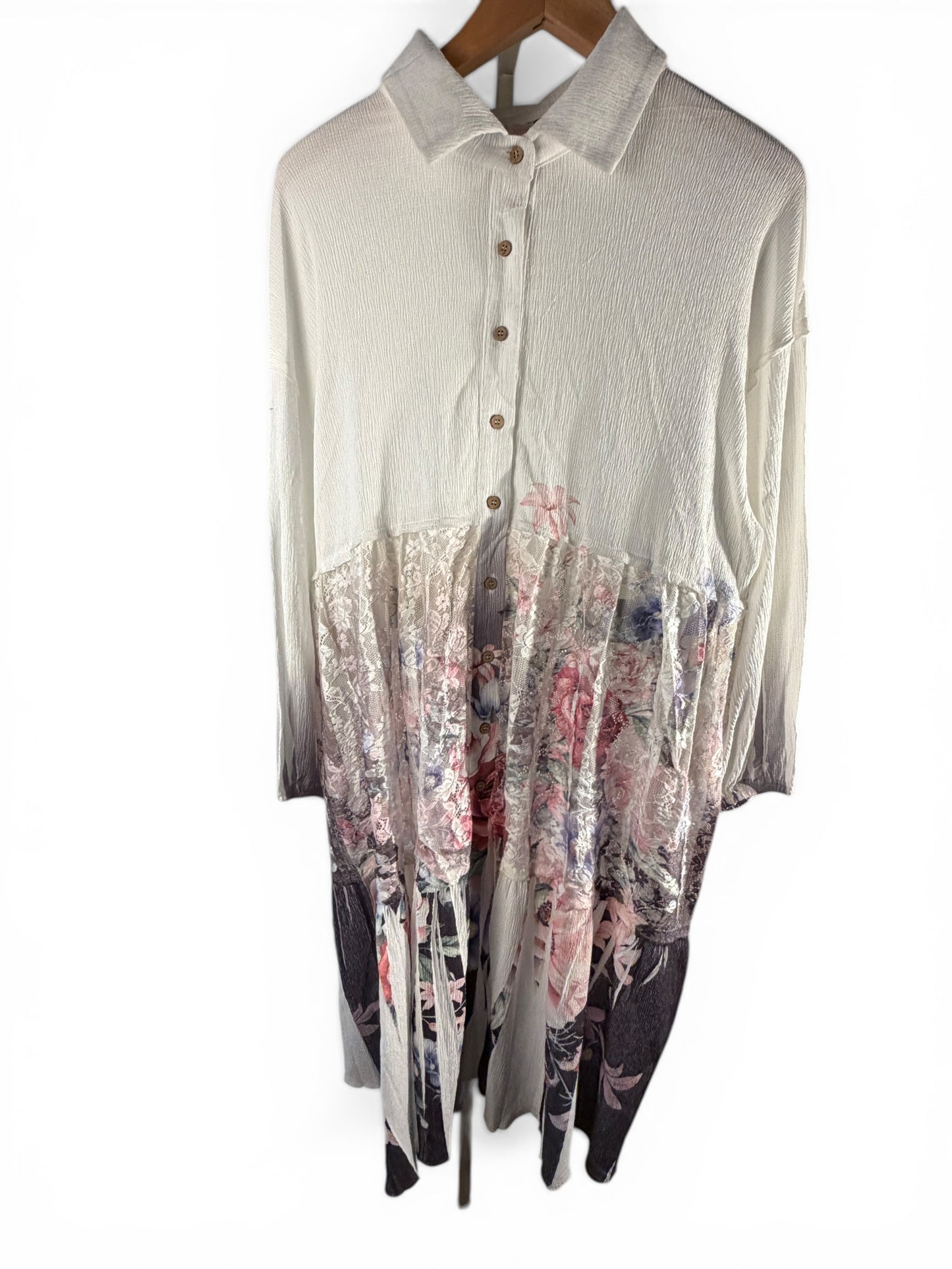 Origami Floral Lace Tunic Size Small