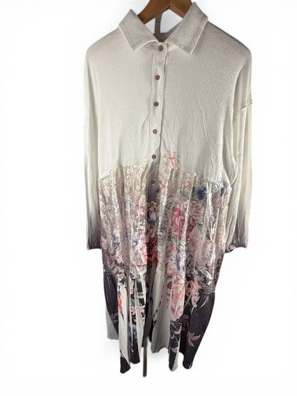 Origami Floral Lace Tunic Size Small