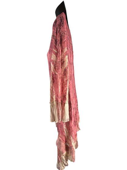 Origami, pink lace, BoHo tunic dress size small
