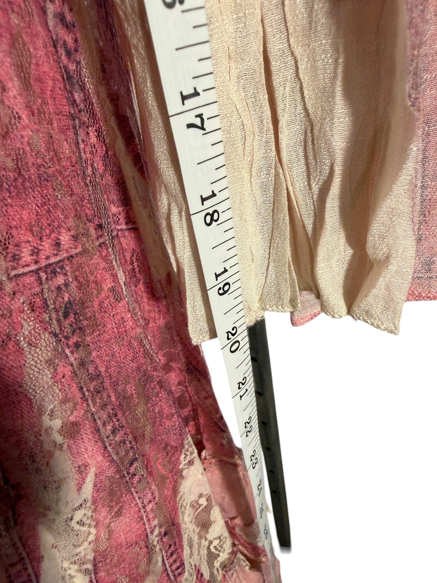 Origami Midi Dress Pink Lace & Floral — NWT Size S
