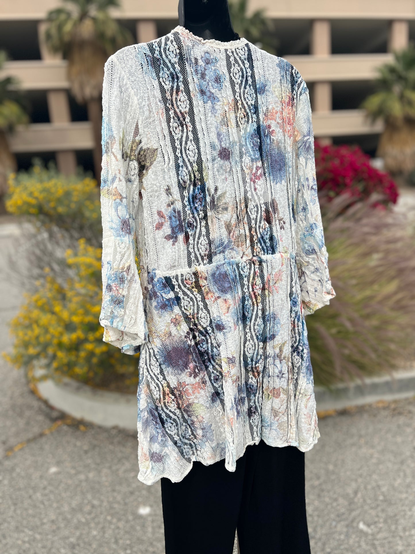 Origami Vest Multicolored sz S/M Bell Sleeve long Vest