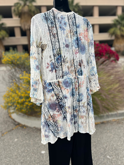 Origami Vest Multicolored sz S/M Bell Sleeve long Vest