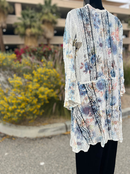 Origami Vest Multicolored sz S/M Bell Sleeve long Vest