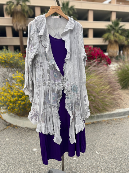 Origami Vest Multicolored sz S/M Bell Sleeve long Vest